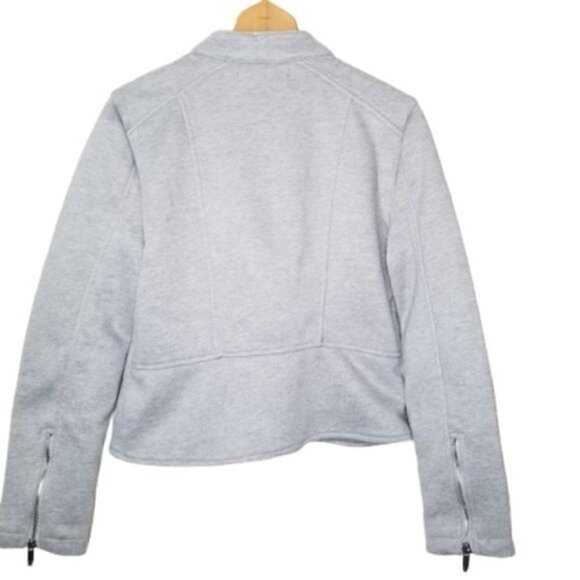 Forever 21 Light Gray Moto Jacket Zip - Picture 4 of 7